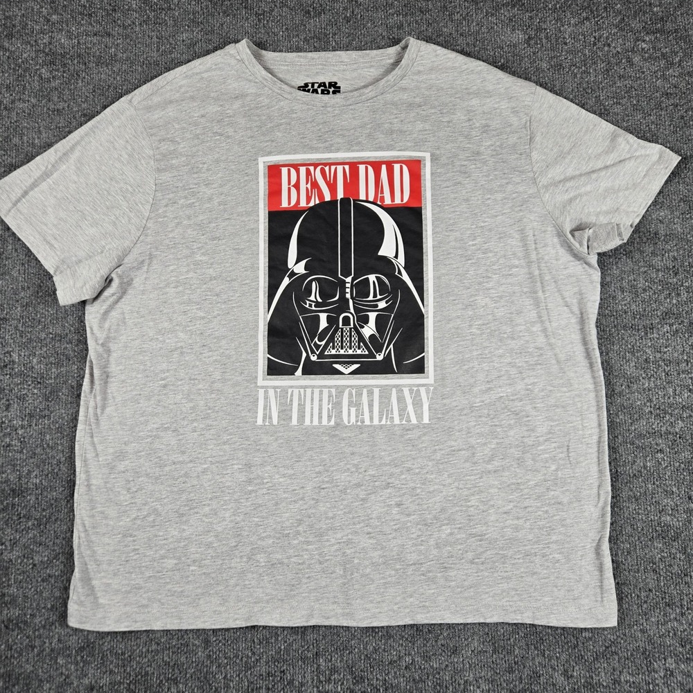 Star Wars Darth Vader Best Dad In The Galaxy T-Shirt Mens XXL Gray Graphic Tee